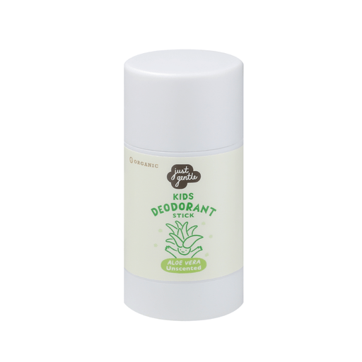Just Gentle Organic Deodorant Stick - for Kids and Teens - Aloe Vera Unscented - Aluminium - Free, Natural Odor Protection, Gentle on Sensitive Skin, 55g - Just Gentle