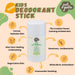 Just Gentle Organic Deodorant Stick - for Kids and Teens - Aloe Vera Unscented - Aluminium - Free, Natural Odor Protection, Gentle on Sensitive Skin, 55g - Just Gentle