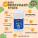 Just Gentle Organic Deodorant Stick - for Kids and Teens - Sport scented - Natural, Safe, and Effective Odor Protection, Aluminum - Free, Gentle on Sensitive Skin, 55g - Just Gentle