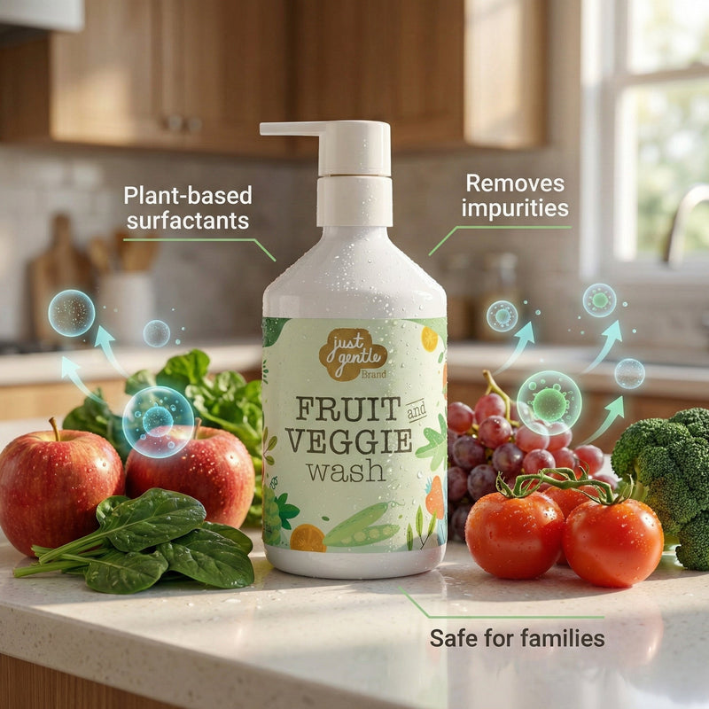 Just Gentle Organic Fruit & Veggie Wash - 300ml - Just Gentle