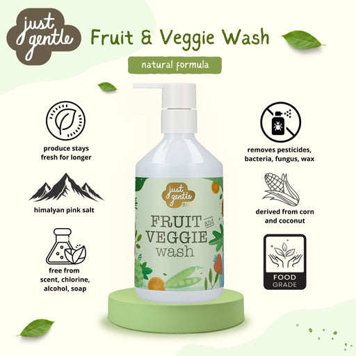 Just Gentle Organic Fruit & Veggie Wash - 300ml - Just Gentle
