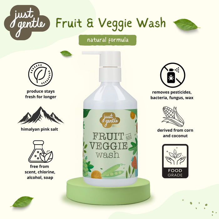 Just Gentle Organic Fruit & Veggie Wash - 300ml - Just Gentle