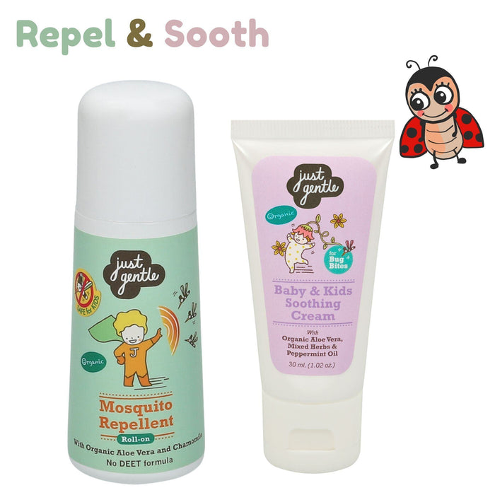 Just Gentle Repel & Sooth Combo - Natural Protection and Relief - Just Gentle. The best way to repel or treat insect or mosquito bites.