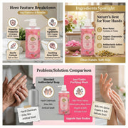 Just Gentle Rose Water Antibac Hand Wash - 500 ml - Just Gentle