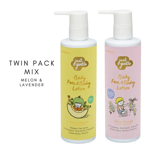 Just Gentle Twin Pack Mix - Lavender and Melon Baby Face and Body Lotion - Just Gentle Middle East