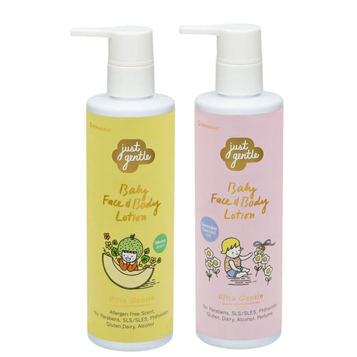 Just Gentle Twin Pack Mix - Lavender and Melon Baby Face and Body Lotion - Just Gentle